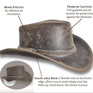 Chapeau de cowboy noir ciré australien - Outback Western