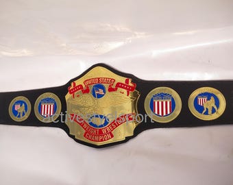 NWA Wrestling Championship Belt: Gold Plated, Adult Size, Cowhide Leather