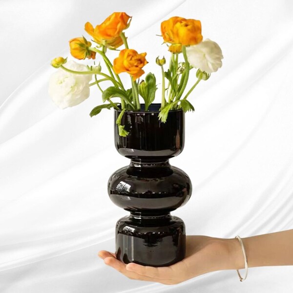 Glass Vase Home Decor Vases Room Decor, Decoration Flower Pot Colored Glass Container Table Decoration, Flower Vase, Living room decoration