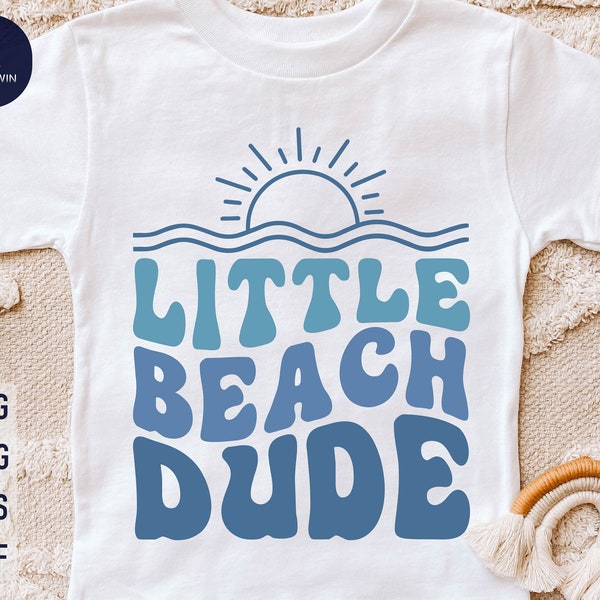 Little Beach Dude Svg, Kids Summer Svg, Summer Onesie Svg, Kids Beach Svg, Kids Ocean Svg, Summer Outfits for Kids, Beach Dude Shirt Svg