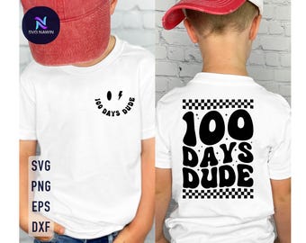 100 Tage Dude SVG: Retro Schule Design (Digitaler Download)