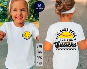 I&#39;m Just Here For The Snacks Softball Sister Svg, Softball Season Svg, Softball Sister Svg, Softball Svg, Softball Shirt Svg