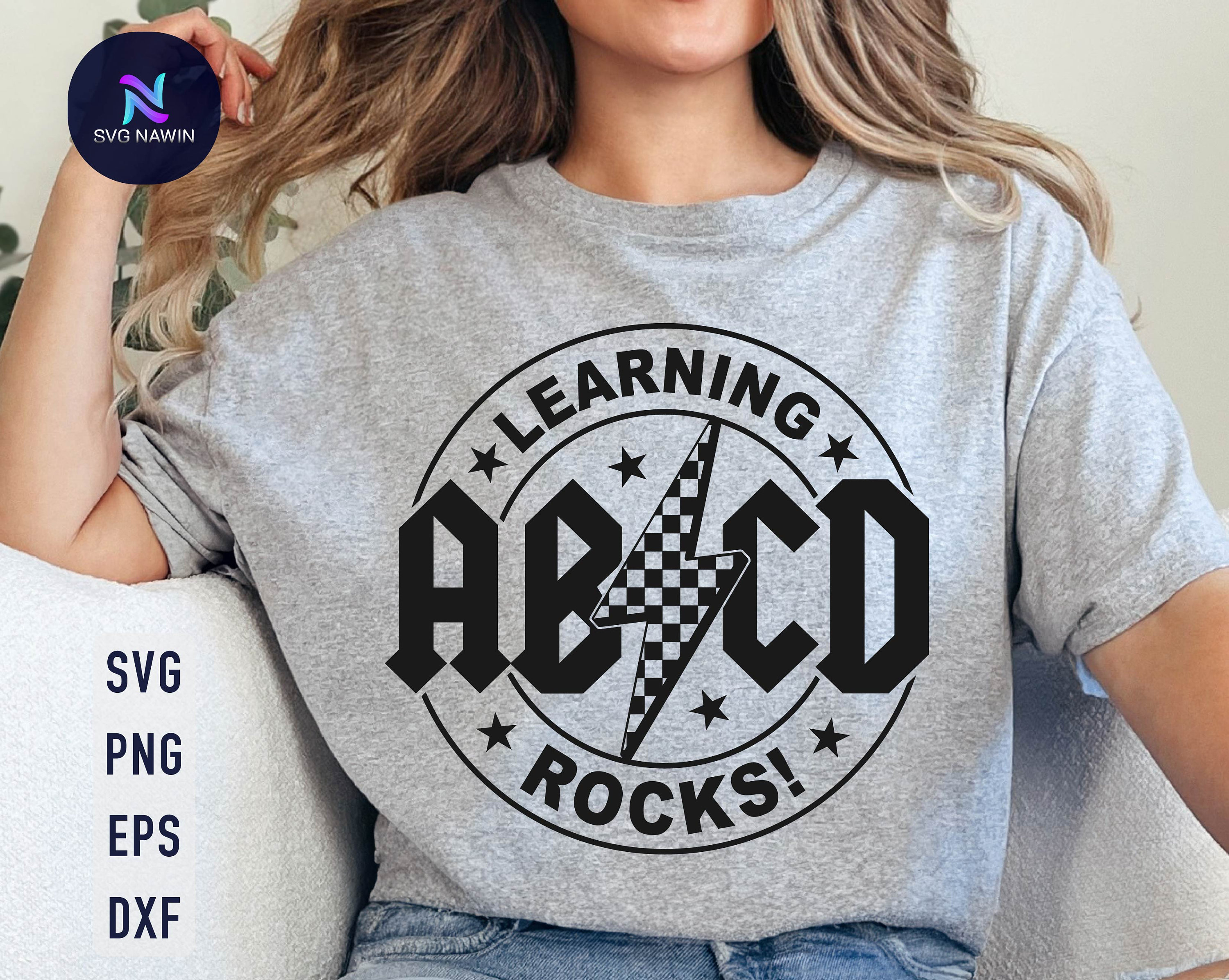 ABCD Learning Rocks Svg, Teacher Rock Svg, Teach Love Inspire, Teacher ...