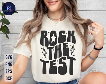 Rock The Test SVG: Diseño de camiseta para el día del examen de maestros (descarga digital)