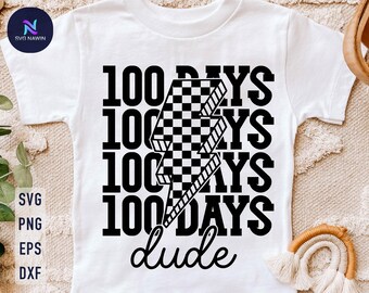 100 Tage Schule SVG - Retro Dude Design (Digitale Dateien)