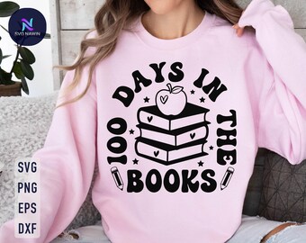 100 Days of School Svg: Reading Shirt Design (Digital Download)