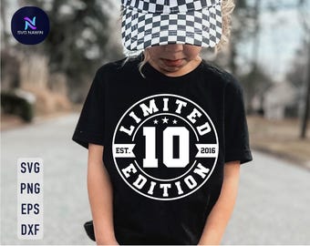 10th Birthday Boy SVG: Limited Edition T-Shirt Design (Digital Download)