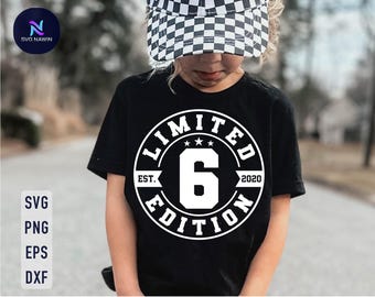 6. Geburtstag Junge SVG: Limited Edition Shirt Design (Digitaler Download)