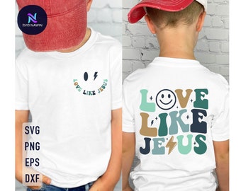 Love Like Jesus Svg: christelijk kindershirtontwerp (digitale download)