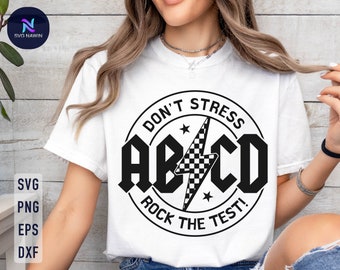 Rock The Test SVG: Diseño de camiseta para el día del examen de maestros (descarga digital)