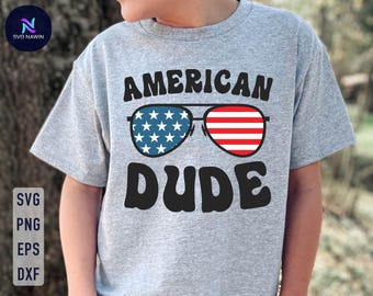 SVG del 4 de julio de American Dude: Diseño retro estadounidense (descarga digital)