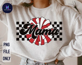 Cheer Mama PNG: Cheerleading Pom Pom Design (Digital Download)