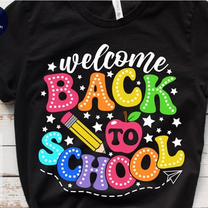 Welkom terug op school SVG, 1e dag van school SVG, terug naar school SVG, eerste dag van school SVG, Hallo school shirt, terug naar school shirt