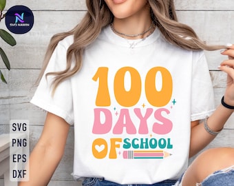 100 Days of School SVG: Teacher Shirt Design (Digital Download)