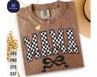 Coquette Bow Mama SVG PNG: Trendy Varsity Font (Digital File)
