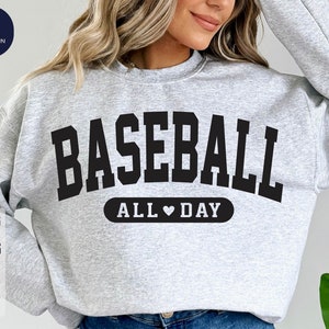 Baseball All Day SVG: Skjortadesign, Baseballmamma (digital nedladdning)
