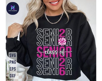 Senior 2026 Cheer SVG: Graduation Shirt Design (Digital Download)