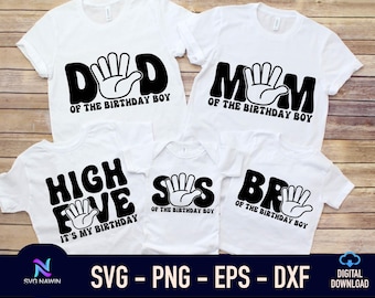 High Five Birthday Boy SVG: 5. Geburtstag Shirt Design (Digitaler Download)