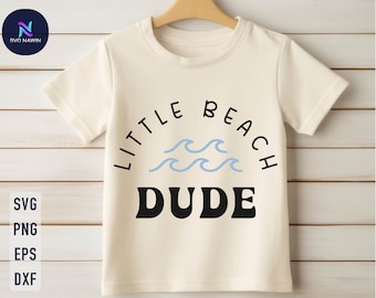 Little Beach Dude SVG, Summer Kids Outfit (Digital Download)