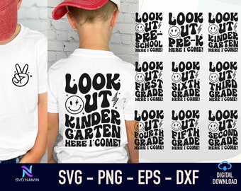 School Grade SVG Bundle: First Day of School Designs (Digital Download)