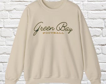 Sudadera de cuello redondo de fútbol americano de Green Bay para mujer: sudadera para el día del partido