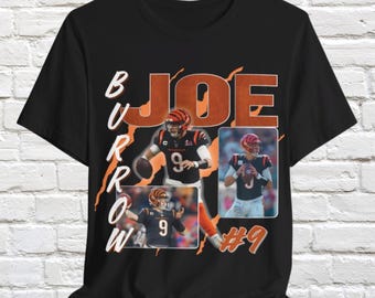 Vintage Joe Burrow Graphic Tee: Retro 90s Cincinnati Football Shirt