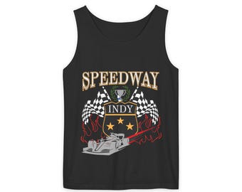 Camiseta sin mangas / Camiseta para fanáticos de las carreras de Indy Car Race Day Speedway Indiana