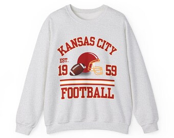 Sudadera de fútbol americano de Kansas City: cuello redondo vintage para el día del partido