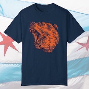 Chicago Football Bear Comfort Colors Shirt for Game Day, Shirt for Chicago Sports Fan, Windy City Sports Apparel for Tailgate