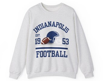 Sudadera de cuello redondo del equipo de fútbol americano de Indianápolis: estilo vintage para fanáticos