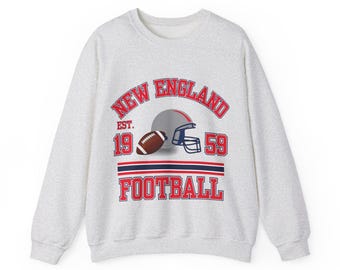 Sudadera de cuello redondo de fútbol de Nueva Inglaterra: ropa deportiva de estilo vintage