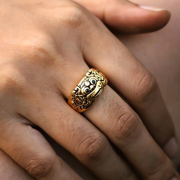 Barong Randa Carved Silver Ring | Mens Ring | Statement Ring | Gifts for men | Mens Sterling silver ring