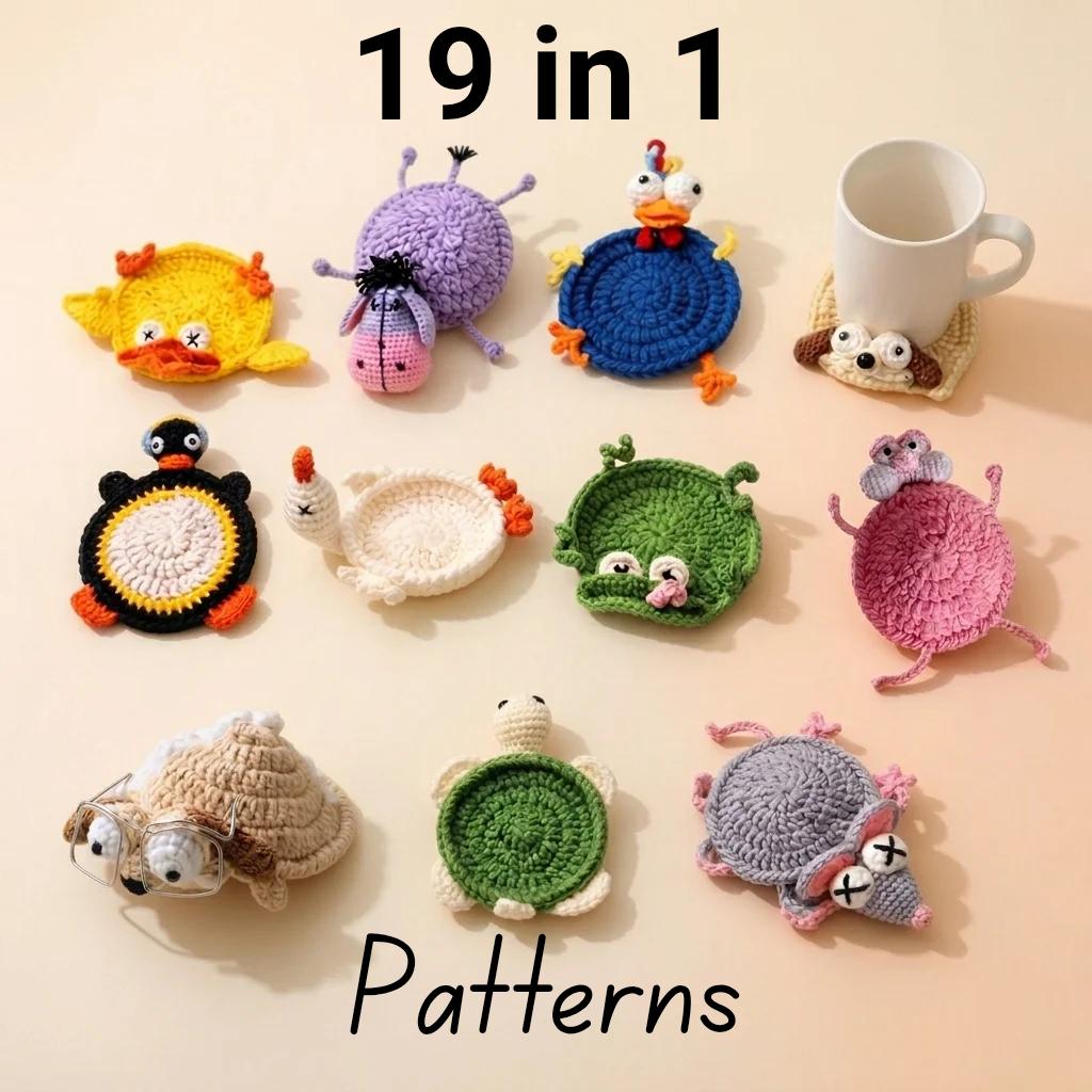 40 Animal Crochet Patterns for Cute Gifts, Nursery Decor, and Cozy Makes 9 19 Animal Crochet Coaster Patterns