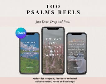Christian Reels Templates: Nature Landscapes, Bible Verses (Canva, Digital Download)