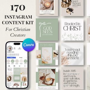 Christian Instagram Templates | Canva Editable Faith-Based Social Media Content, Bible Verses Encouragement for Women in Ministries
