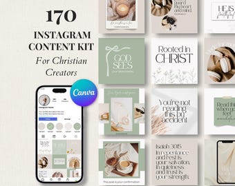 Modèles chrétiens pour réseaux sociaux | Contenu Instagram confessionnel modifiable Canva, citations bibliques encourageantes pour les ministères de la femme