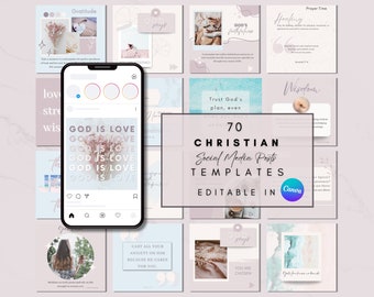 Modello Instagram cristiano Post Instagram estetico Modello Canva modificabile per social media cristiani Citazione biblica Kit per social media cristiani