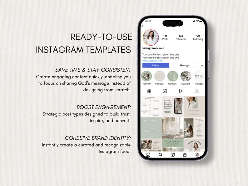 Christian Life Coach Instagram Templates | Canva Editable Social Media ...