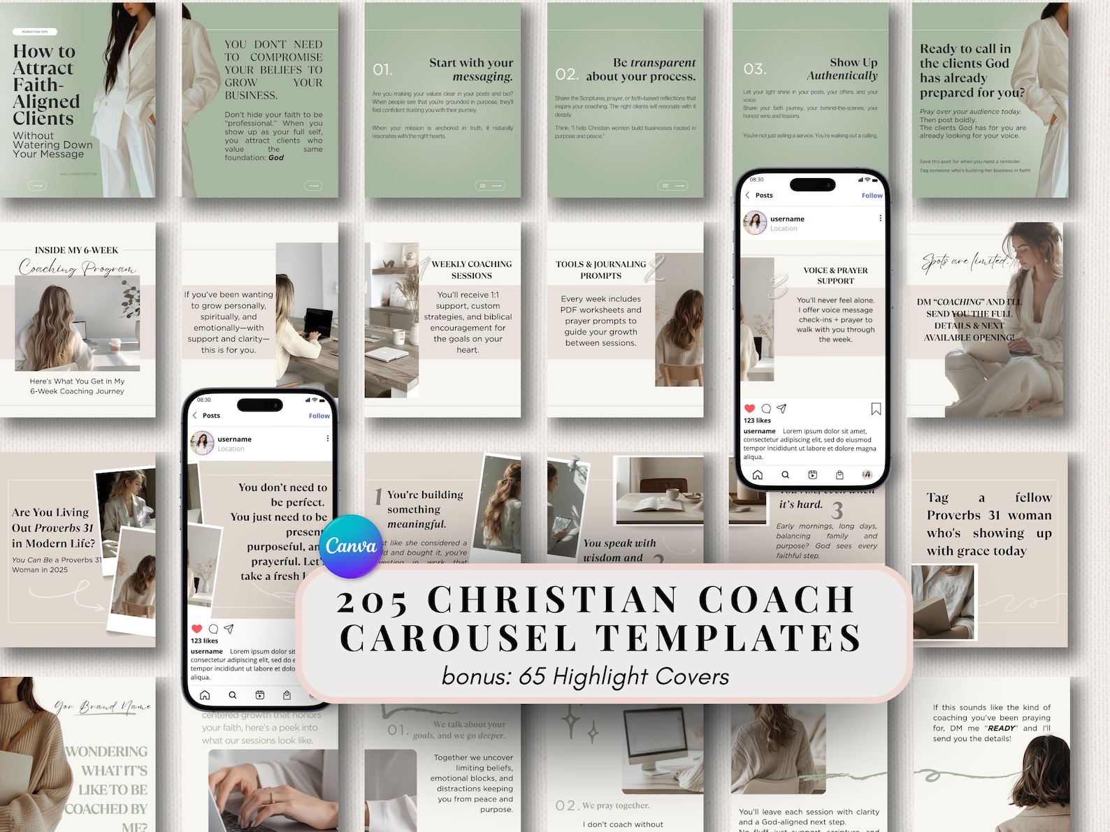 Christian Coach Carousel Templates | Canva Editable Instagram Posts ...