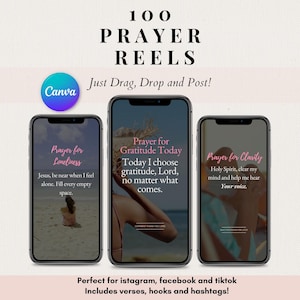 Christian Faceless Prayer Reels Templates | Canva Editable, Overlay Videos for Instagram, TikTok, and Shorts, Bible Verses Daily Devotional