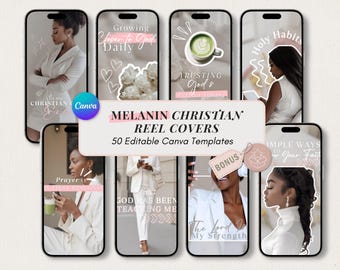 Melanine Christian Reel Covers | Bewerkbare Canva-sjablonen, esthetisch gezichtsloos roze video'sontwerp voor contentmakers of socialmediamanager
