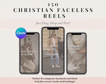Christian Instagram Reels: Bible Verse Video Templates (Canva Editable Digital Download)