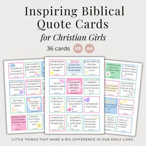 Carte di affermazione per ragazze adolescenti cristiane Studio biblico Citazione cristiana quotidiana Affermazione Carte di incoraggiamento biblico Mini carte di scrittura Regalo