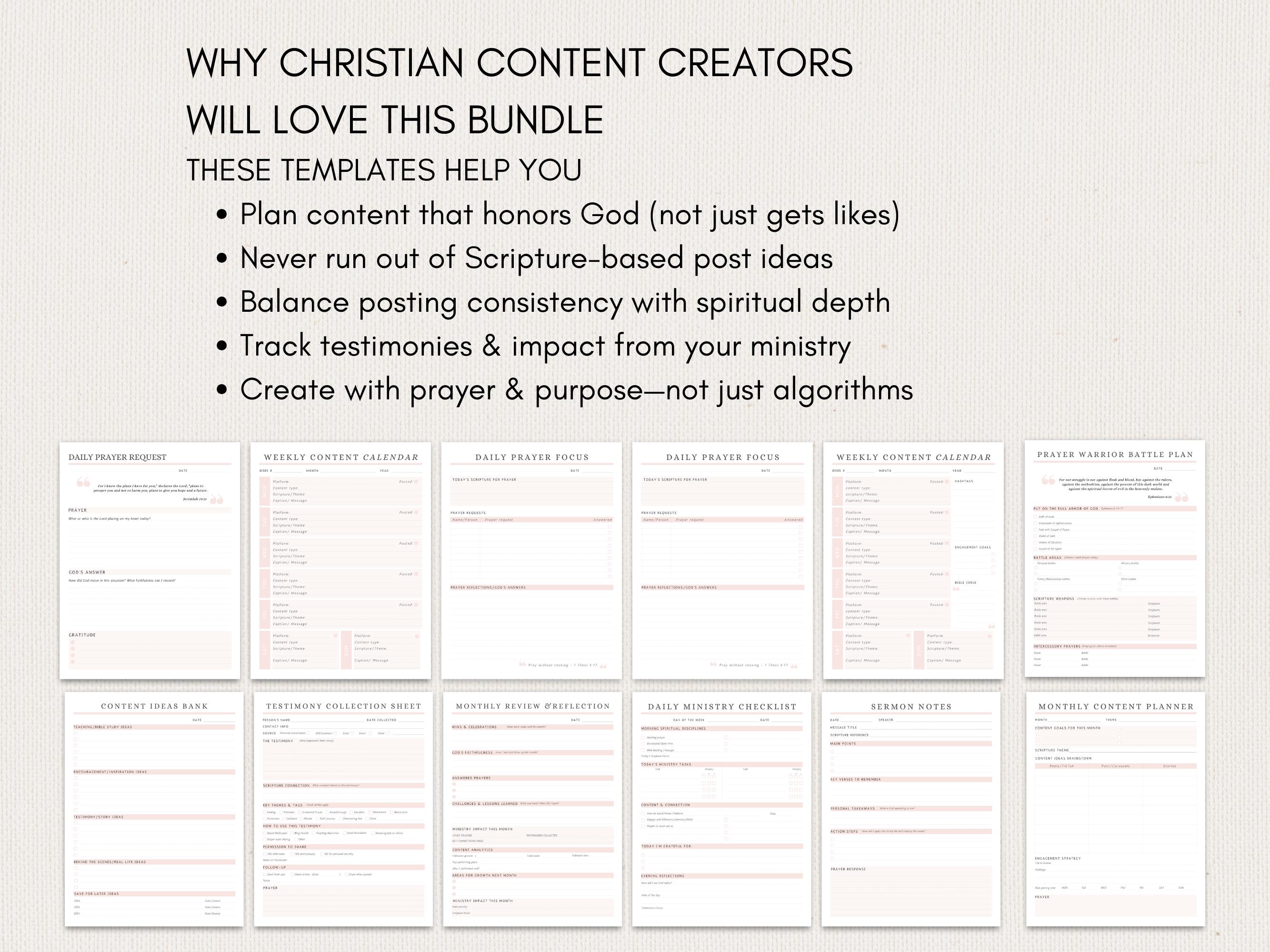 PLR Ministry Planner Bundle | Canva Editable Templates, Prayer Journal ...