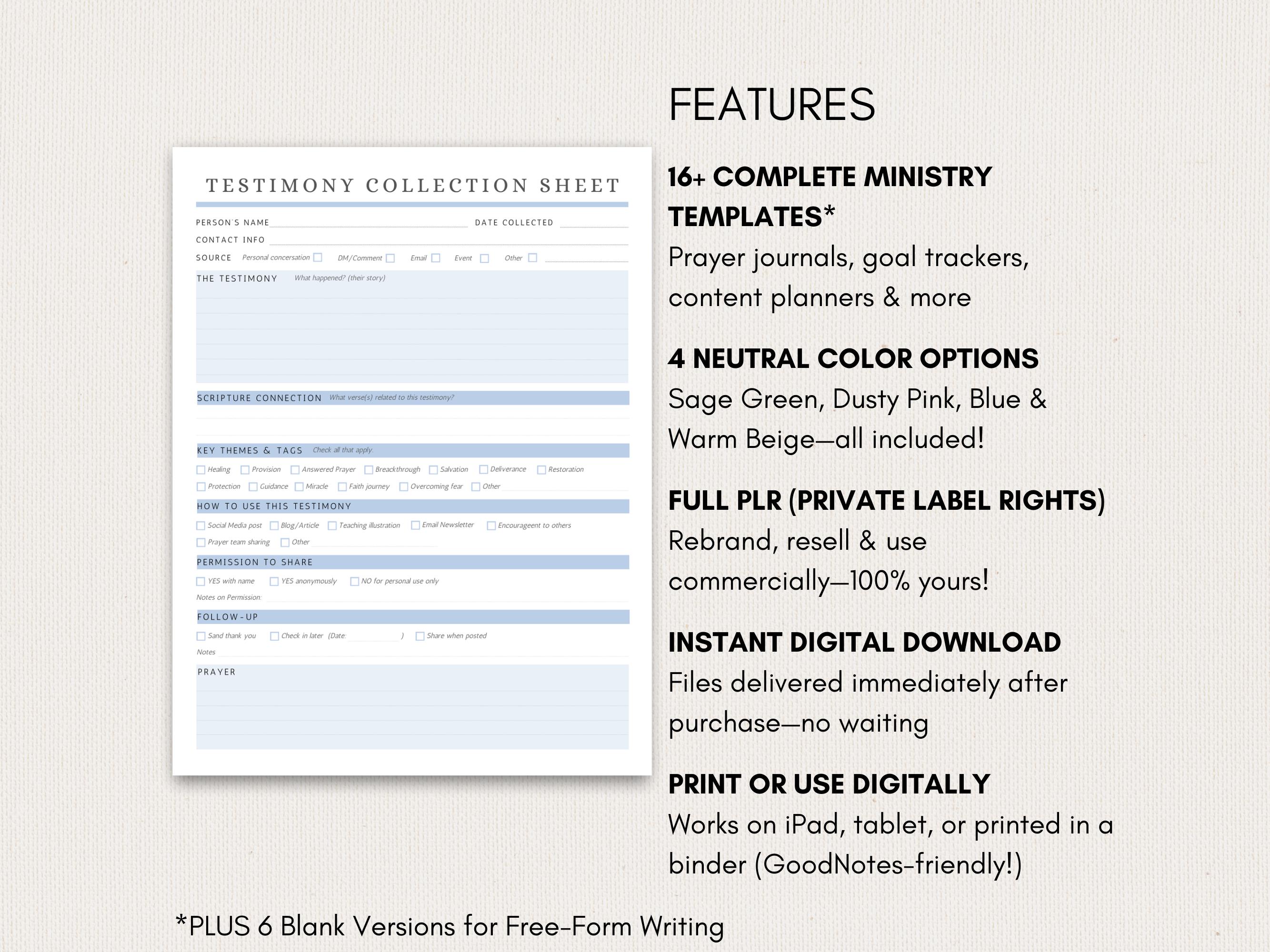 PLR Ministry Planner Bundle | Canva Editable Templates, Prayer Journal ...