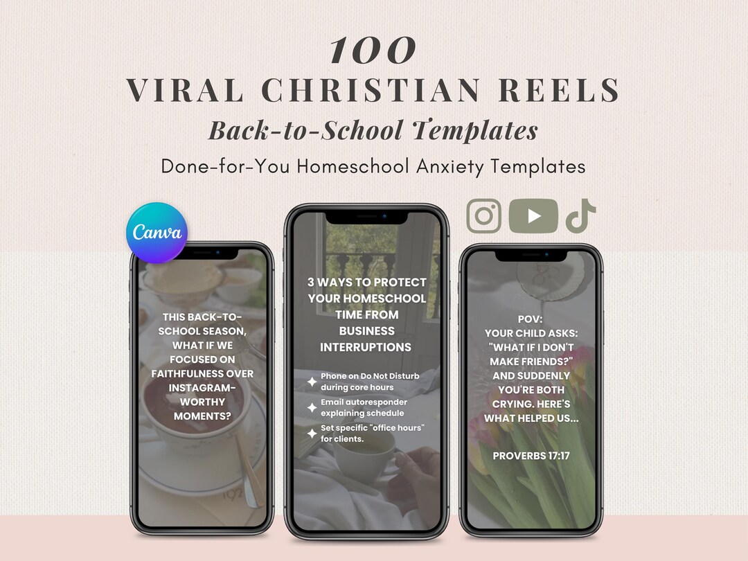 Christian Healing Anxiety Reels Templates | Canva Editable Daily ...