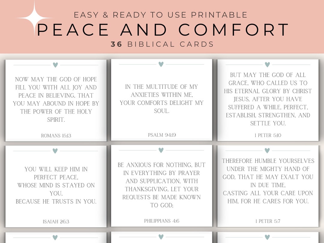 Peace and Comfort Biblical Affirmation Cards Bible Study Daily ...