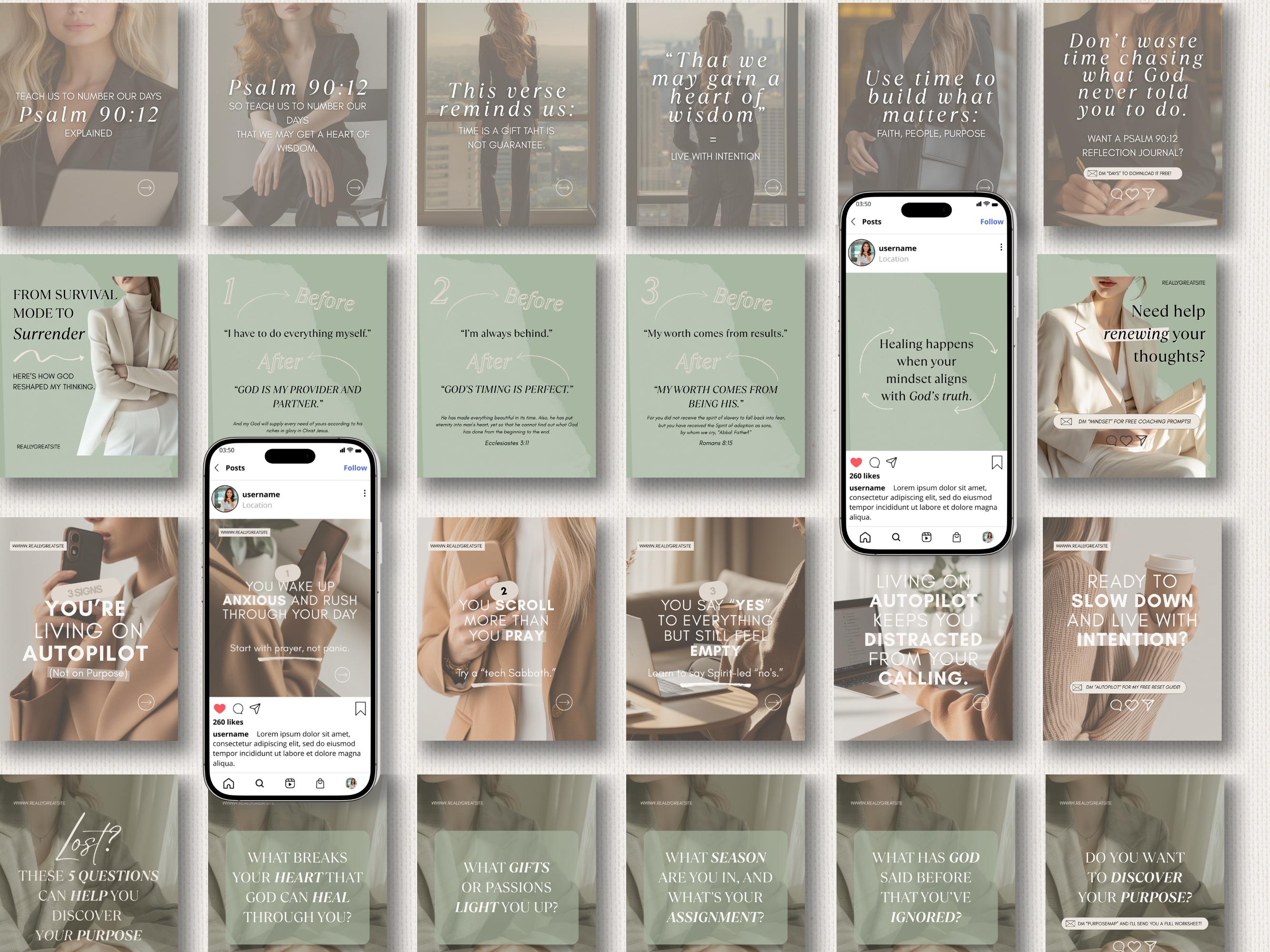 Christian Life Coach Social Media Templates Bundle | Scripture Visuals ...