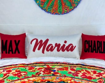 Almohada con nombre personalizado, almohada con nombre de aguja perforada, almohada personalizada para niño con diseño de símbolo que representa el significado del nombre, decoración de habitación de niño, regalo para guardería