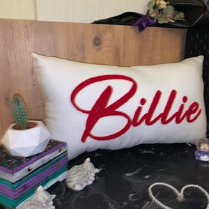 Custom Name Punch Needle Pillow, Personalized Home Decor